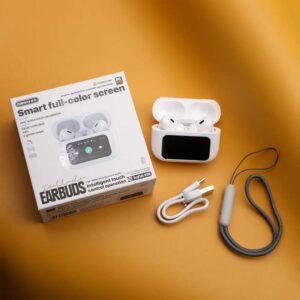هندزفری بلوتوثی ریمکس مدل CozyPods W30N ANC+ENC به همراه باکس با صفحه نمایش تمام لمسی